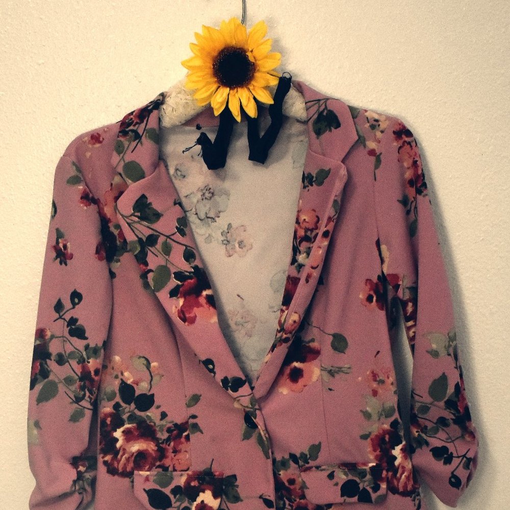 Pink Floral Blazer